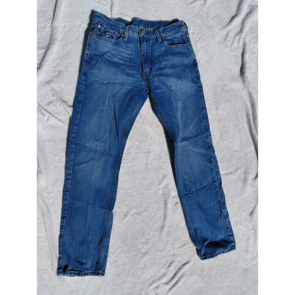 Levis 513 Slim Straight Jeans Mens 33x32 Blue Medium Wash Denim Pants